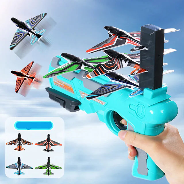 Airplane Launcher Toy Airplane Foam Plastic Plane for Children Boys Girls Bubble Catapult Beach Toys Boy Gift