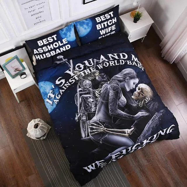 Skull Love Duvet Cover Set Quilt Bedding Sets Comforter Cover