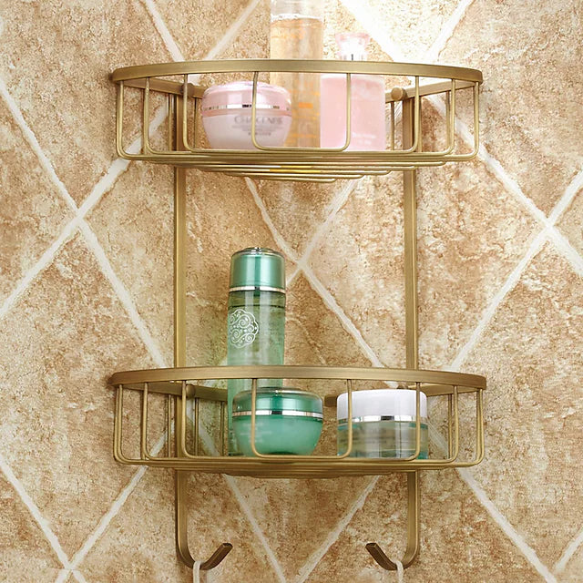 Bathroom Shelf Antique Brass Hotel bath / Matte Brass