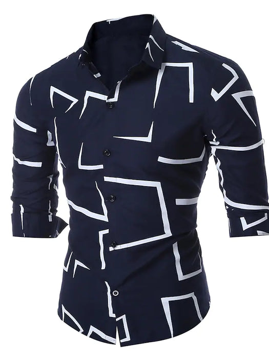 Men's Shirt Other Prints Geometry Classic Collar