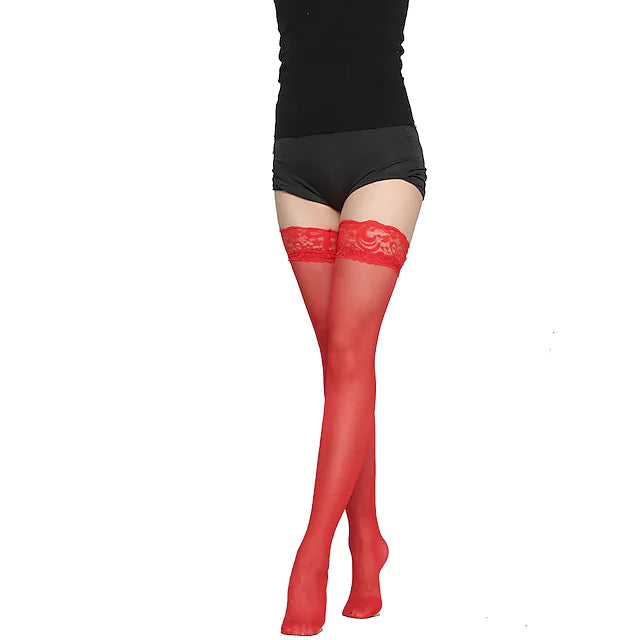 Lace temptation stockings / ultra-thin / trim leg / long tube high thigh stockings