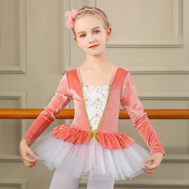 Kids' Dancewear Ballet Dress Bowknot Lace Splicing Girls'