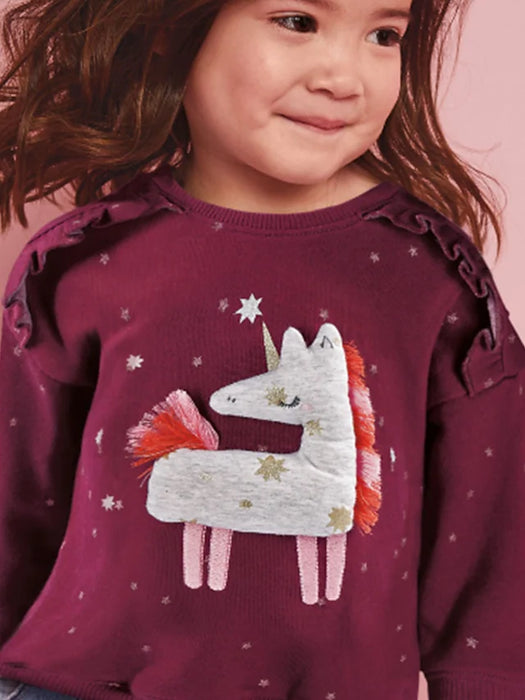 Kids Girls' Sweatshirt Unicorn Outdoor Long Sleeve Crewneck Active Cotton 3-6 Years