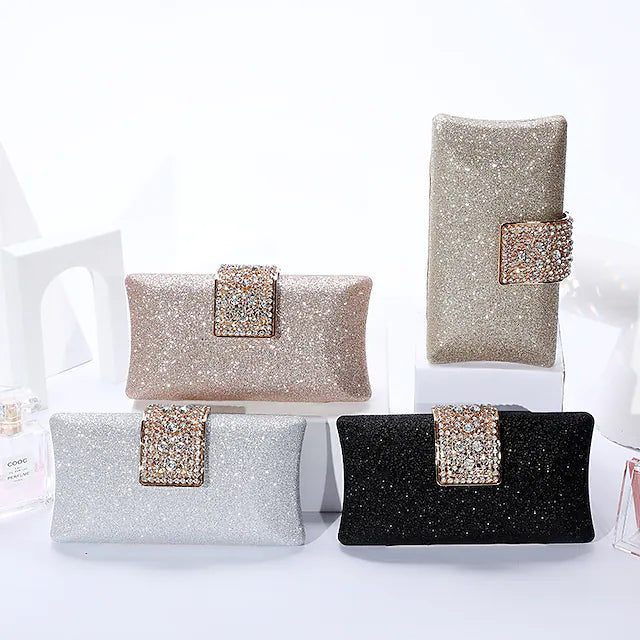 Women's Evening Bag Chain Bag Bridal Purse Evening Bag Polyester Crystals