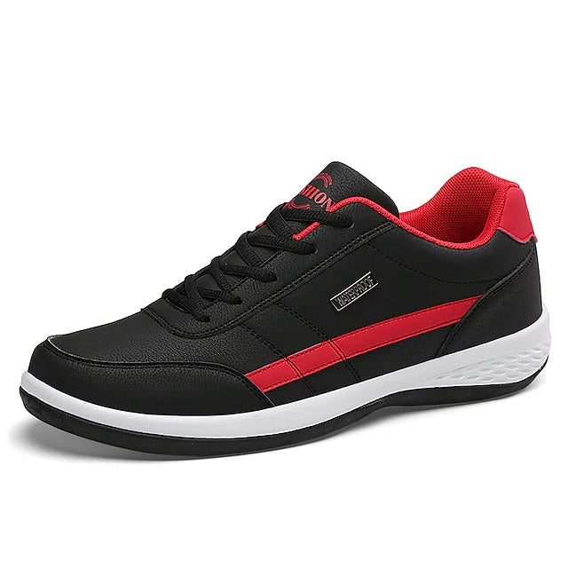 Men's Sneakers Comfort Shoes Daily Outdoor Walking Shoes PU Black / Red White Dark Blue Fall