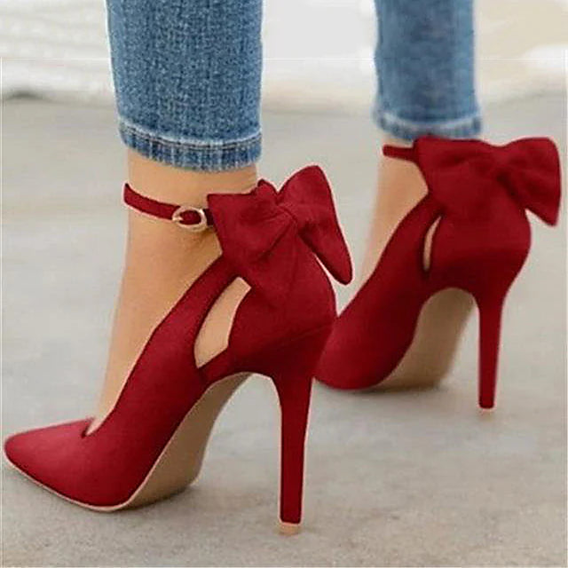 Women's Heels Party Daily Bowknot High Heel Ankle Strap Heel Pointed Toe