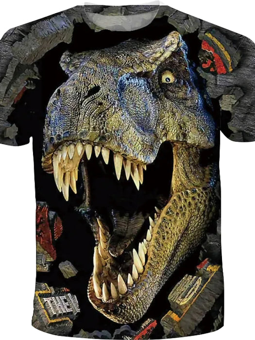 Kids Boys' T shirt Tee Short Sleeve Dinosaur 3D Print Color Block Animal