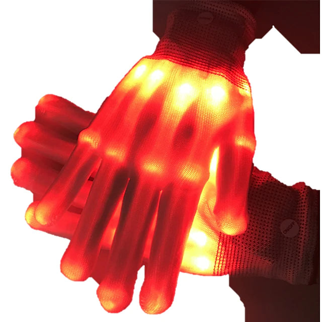 2 pcs LED Gloves LED Gloves for Kids Teen and Adults Gifts LED Finger Gloves