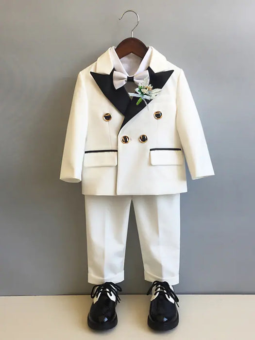 Wedding Two-piece Suit ( Coat Pants Bow Tie ) Kids Boys Ring Bearer Suits