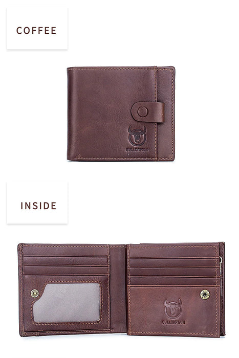 men's leather bi-fold wallet head layer leather wallet leisure