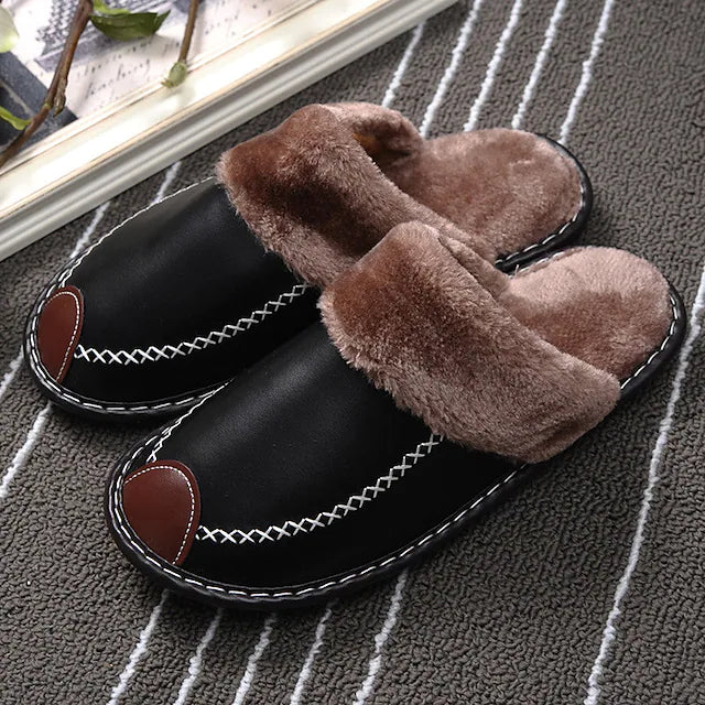 Men's Slippers & Flip-Flops Fur Lined Warm Slippers Fleece Slippers