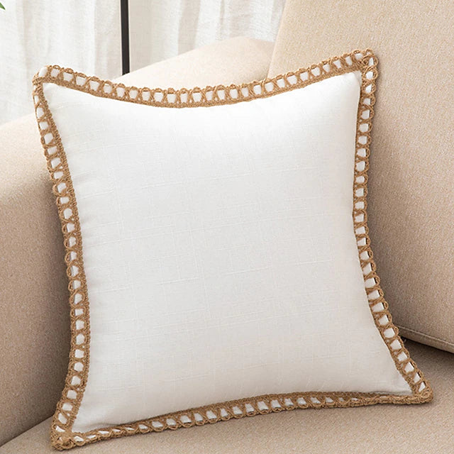 Nordic pillow cover wind twine wrap edge pressure flax edge pillow case sofa cushion