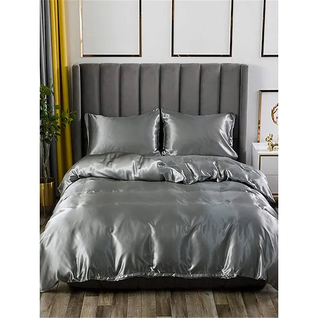 Satin Silk Duvet Cover Set Quilt Bedding Sets Comforter Cover