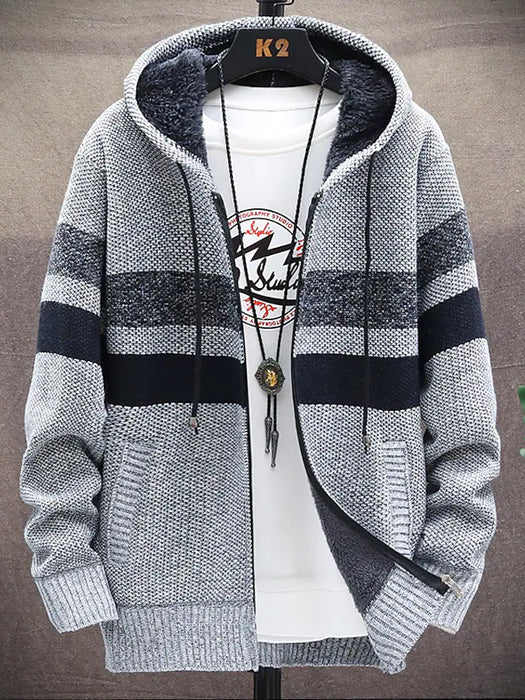 Men's Unisex Cardigan Sweater Knitted Color Block Stylish Long Sleeve