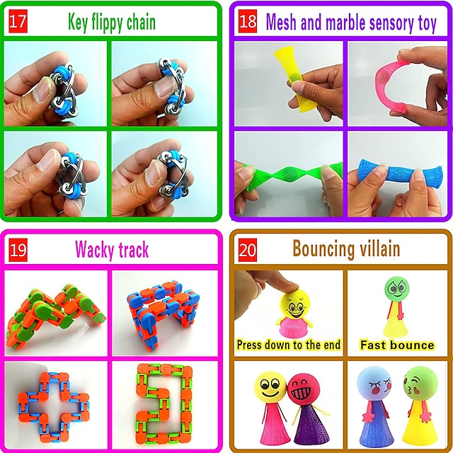 54 Pcs Sensory Fidget Toys Set, Relieves Stress and Anxiety Fidget Toy