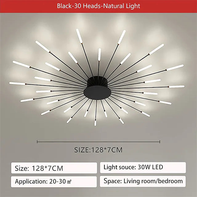 Acrylic LED Flush Ceiling Lights Linear Modern Living Room,
