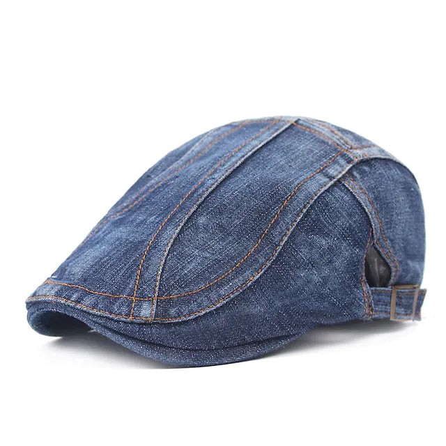 Vintage Denim Cloth Beret Hats Men Women Unisex Jeans Berets