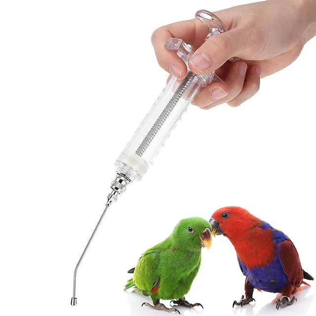 Bird Feeding Syringe Feeding Tubes for Baby Birds Parrot Hand Feeding Syringe with 4 Pcs Curved Gavage Tubes