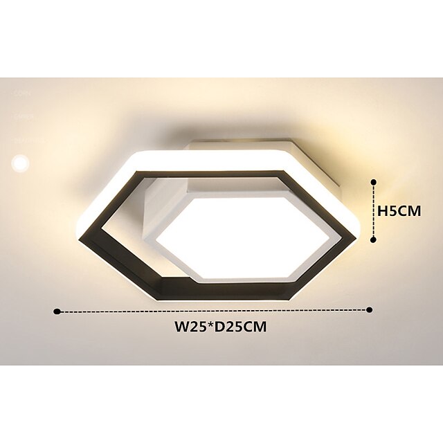 25cm LED Ceiling Light Modern Nordic Porch Light Corridor Aisle Hexagon
