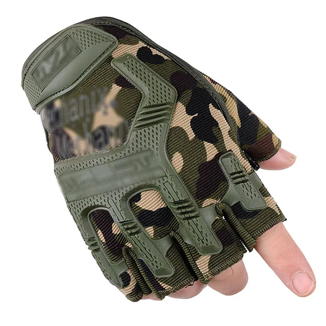 Men's 1 Pair Half Finger Work Outdoor Gloves Full Finger Non-slip Wearable