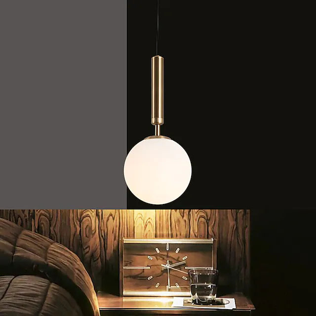 1-Light 20 cm Pendant Light Metal Glass Globe Electroplated Painted Finishes