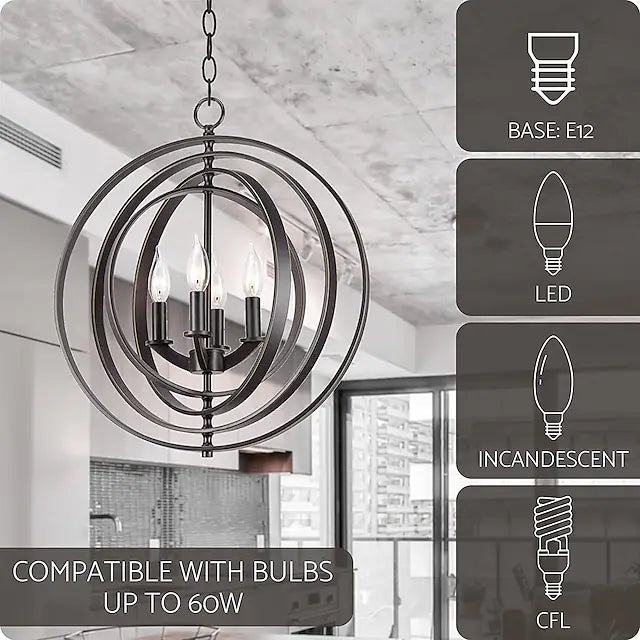45cm Pendant Lantern Design Pendant Light Metal Electroplated Painted Finishes LED 220-240V