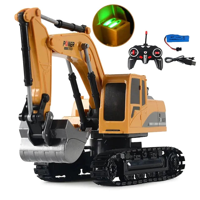1/24 RC Truck Toys Alloy RC Excavator metal 2.4G Remote Control Bulldozer Model Engineering Car Toy For Boys Kids Christmas Gift