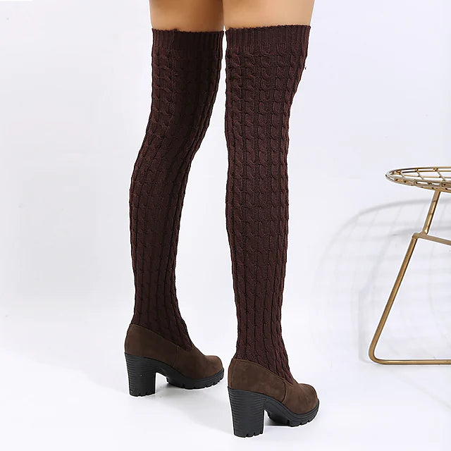 Women's Boots Sock Boots Daily Over The Knee Boots Crotch High Boots