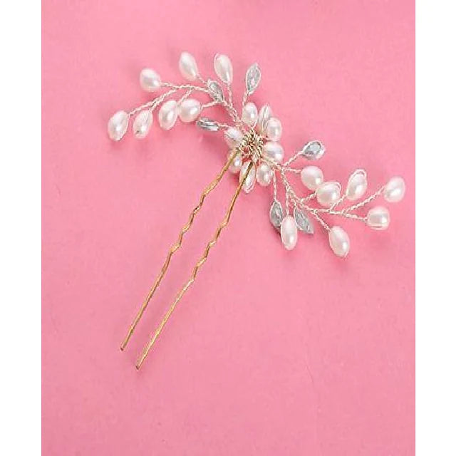 korean bride hairpin wedding jewelry pearl crystal beaded hairpin u-shaped clip