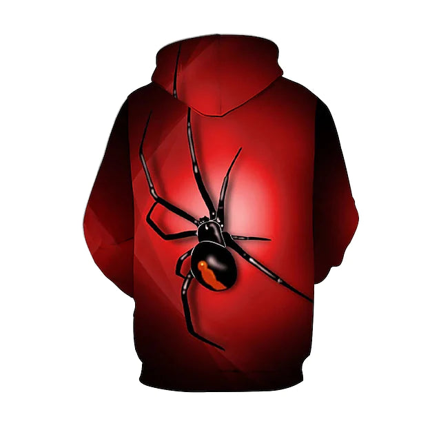 Kids Boys' Hoodie Pullover Long Sleeve Red 3D Print Spider Kid Top