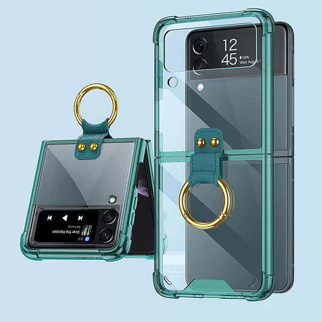 Phone Case With Ring Holder For Samsung Galaxy Back Cover Galaxy Z Flip 3 2 5G