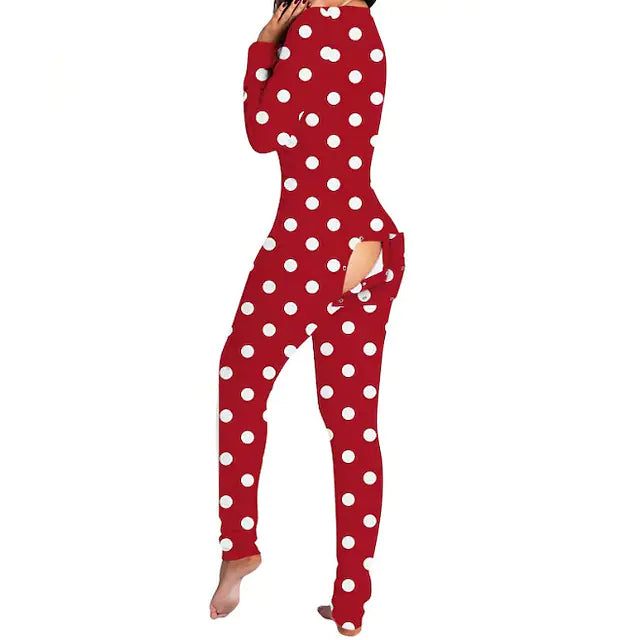 aodong women's sexy deep v neck butt flap pajamas