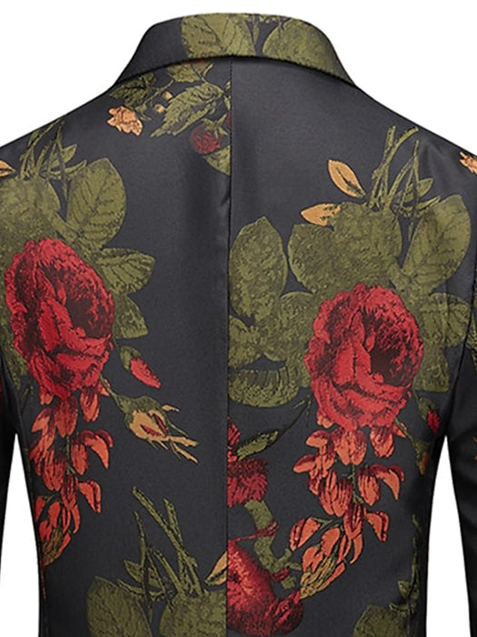 Men's Blazer Party Going out Active Streetwear Floral Regular Fit