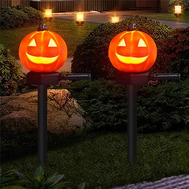 Halloween Pumpkin Lights Outdoor Decorations Solar Garden Pathway Light For Garden Yard Lawn Landscape Lights 1X 2X