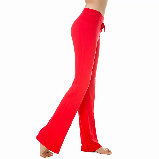 Women's Yoga Pants Flare Leg Drawstring Bottoms Breathable Quick Dry Moisture