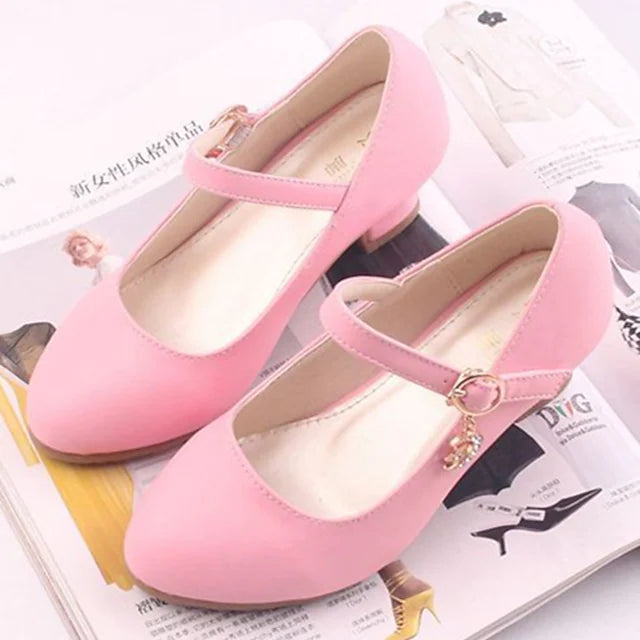 Girls' Heels Daily Dress Shoes Heel Lolita PU Breathability Non-slipping Height-increasing