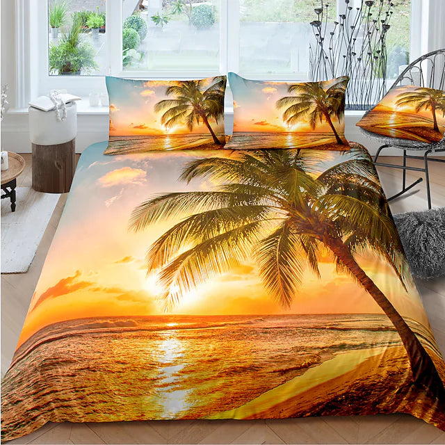 Sunset Island Duvet Cover Set Quilt Bedding Sets Comforter Cover