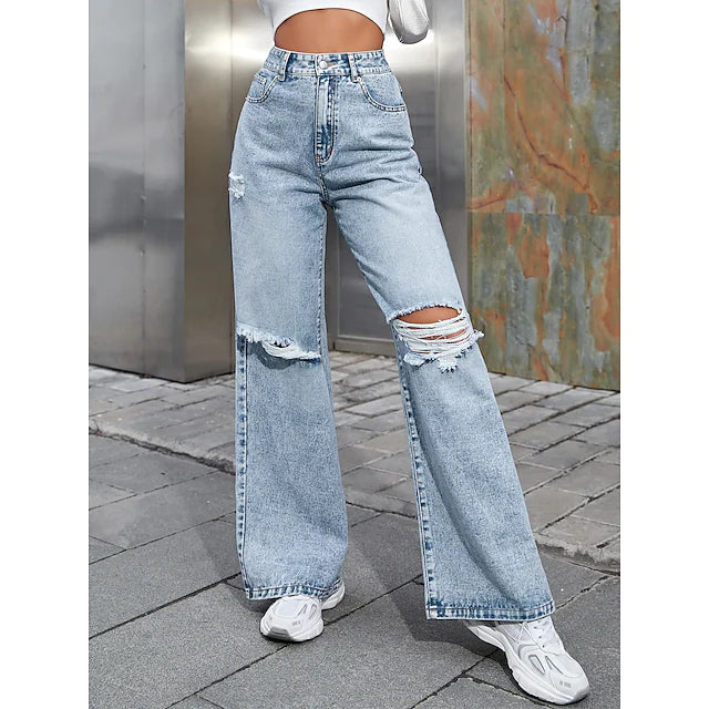 Women's Trousers Jeans Cut Out