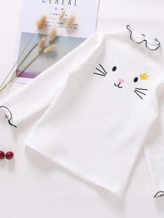 Kids Girls' T shirt Animal Outdoor Long Sleeve Basic Cotton 3-8 Years Winter