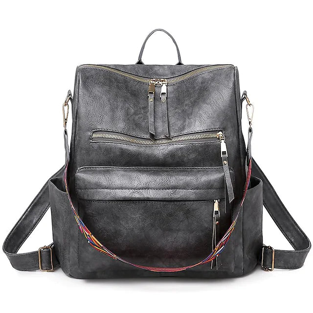 women backpack purse vintage washed leather rucksack