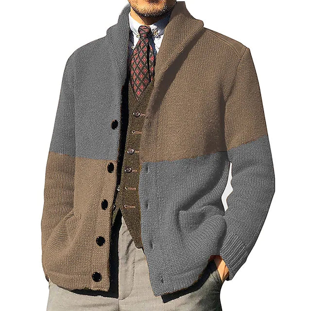 Men's Sweater Cardigan Knit Knitted Shirt Collar Clothing Apparel