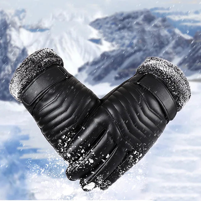 Men's 1 Pair Leather Gloves Winter Gloves Gloves Work Outdoor Gloves Stylish