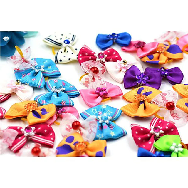 Cloth Clothing Cat Hair Accessories Puppy Clothes Hair Bow Bowknot Holiday Dog