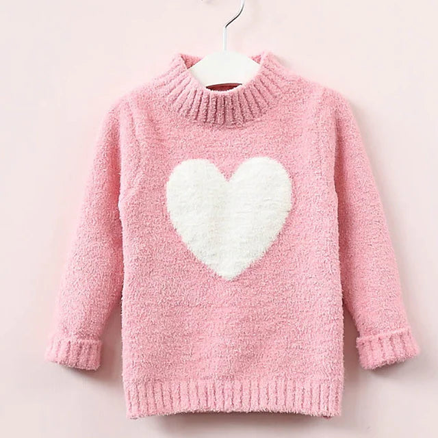 Kids Girls' Sweater Graphic Outdoor Long Sleeve Cute 2-8 Years Winter Pink Yellow White