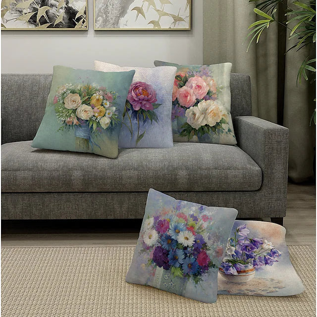 Oil Painting Style Double Side Cushion Cover