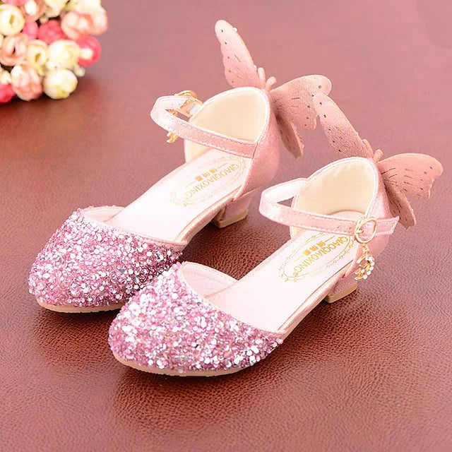 Girls' Heels Daily Glitters Dress Shoes Heel Microfiber Breathability