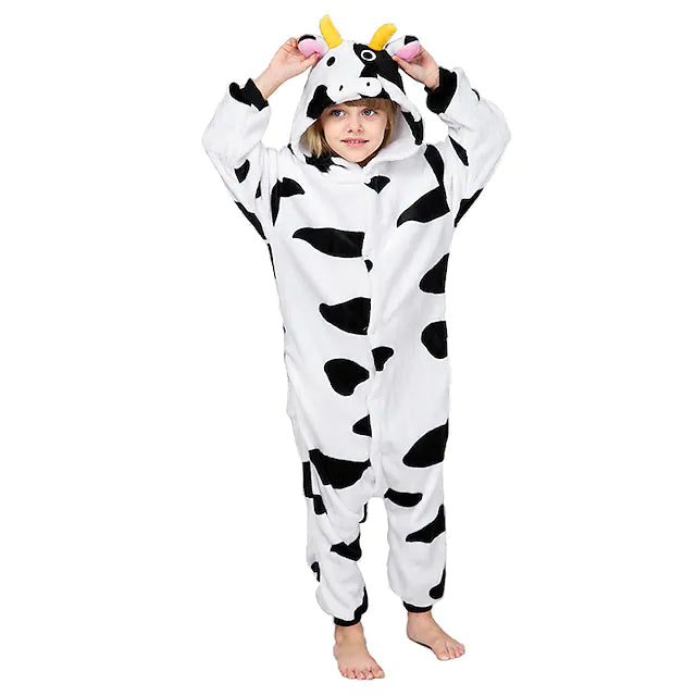Kid's Kigurumi Pajamas Nightwear Camouflage Milk Cow Animal Animal Onesie Pajamas