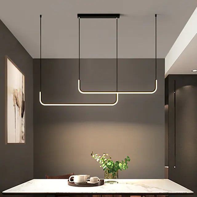 90/120 cm LED Pendant Light Single Design Modern Nordic Black Gold Chandelier