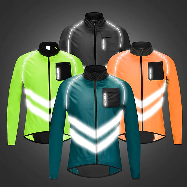 WOSAWE Men‘s Cycling Jacket Windbreaker Rain Jacket High Visibility Reflective