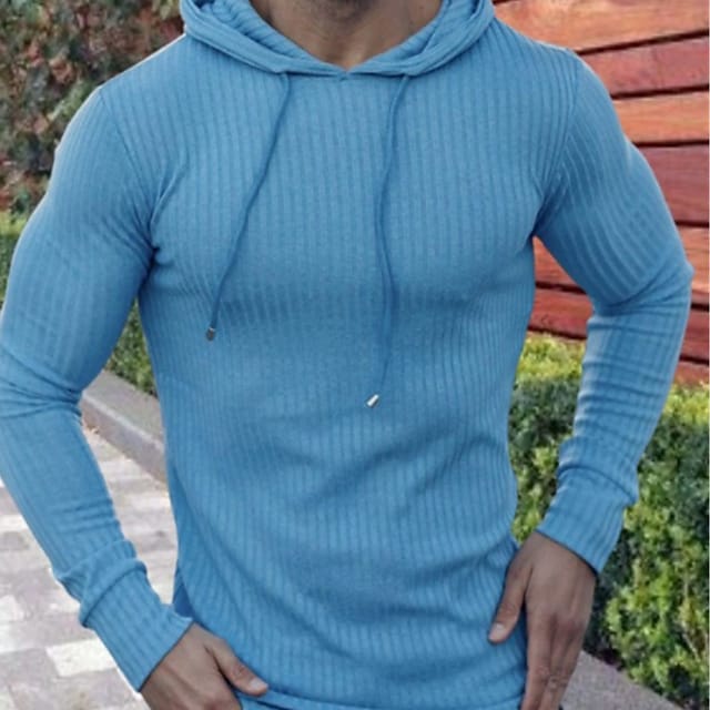 Men's Hoodie Black Blue Purple Camel Hooded Solid Color Lace up Sports & Outdoor